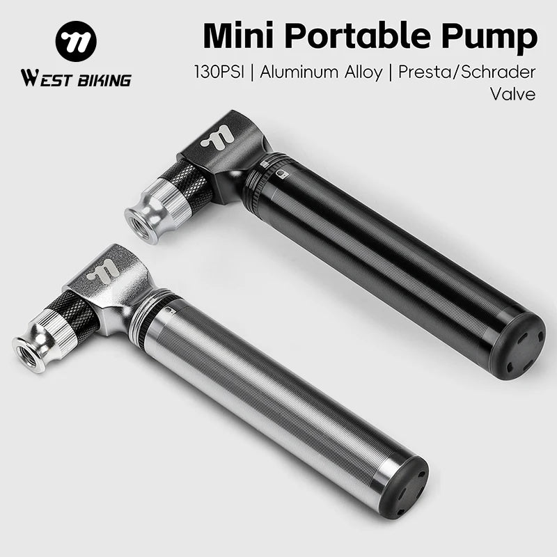 CowLost | sporting-goods-west-biking-mini-portable-bicycle-pump-130psi-for-presta-schrader-valve |1