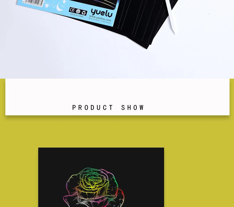 CowLost | product_id-10-pcs-colorful-diy-blank-scratch-painting-paper-set-a4-16k-32k |13