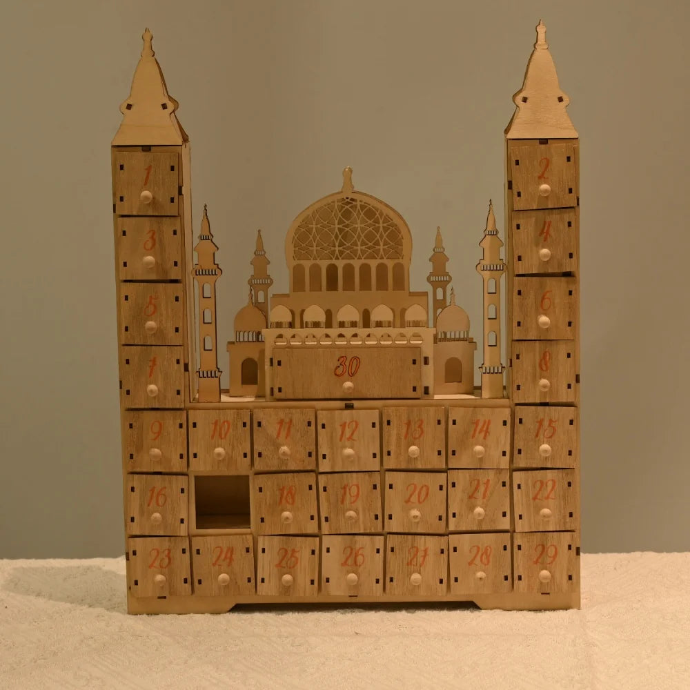 CowLost | ramadan-countdown-calendar-eid-mubarak-wooden-mosque-ornaments |7