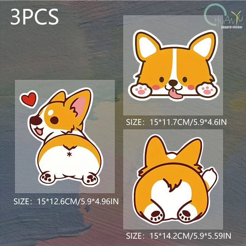 CowLost | car-cartoon-sticker-corgi |11