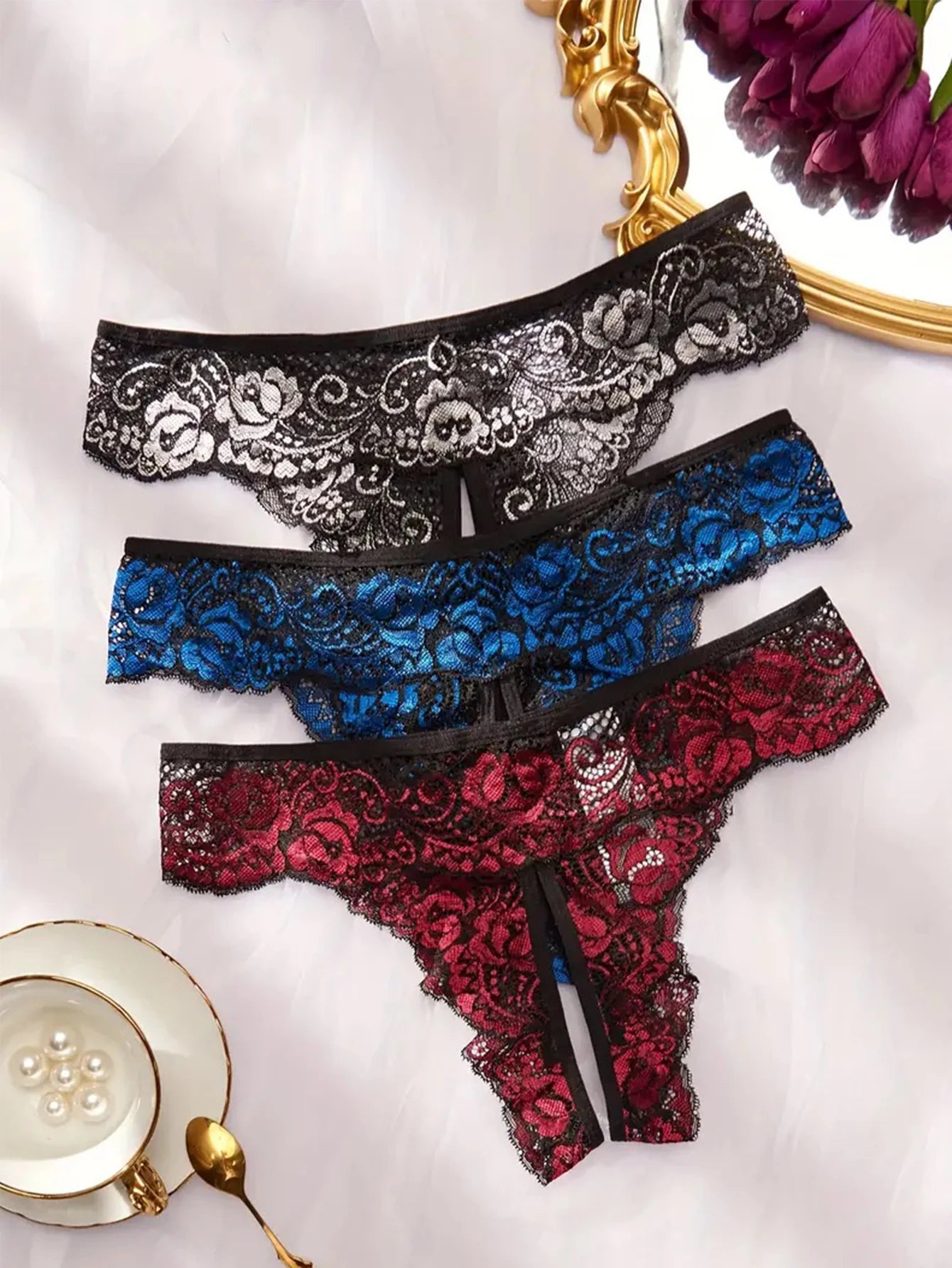 CowLost | transparent-lace-romantic-floral-thong-soft-seductive-open-crotch-womens-underwear |4