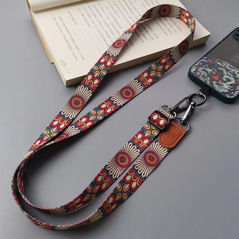 CowLost | uncategorized-adjustable-retro-totem-pattern-crossbody-cell-phone-lanyard |1