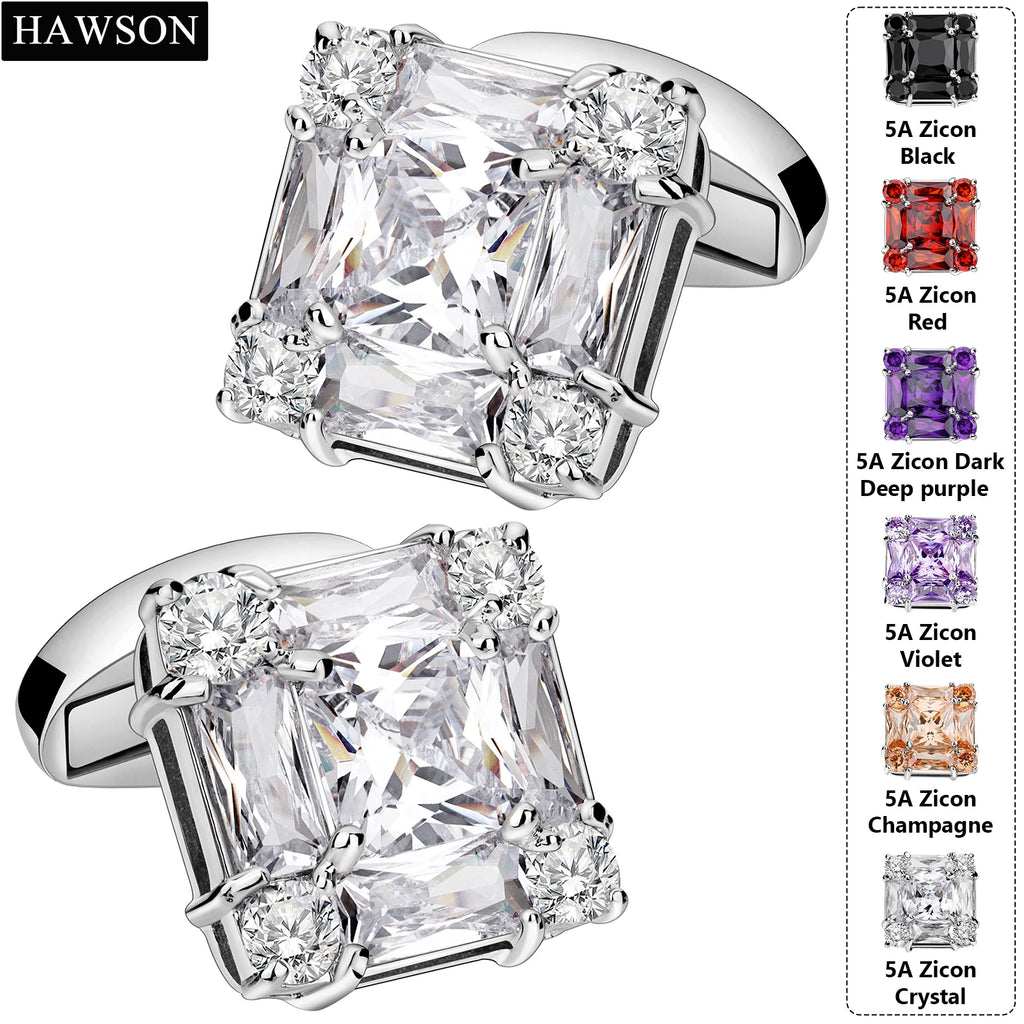 CowLost | clothing-accessories-trendy-zircon-square-cufflinks-for-men |1