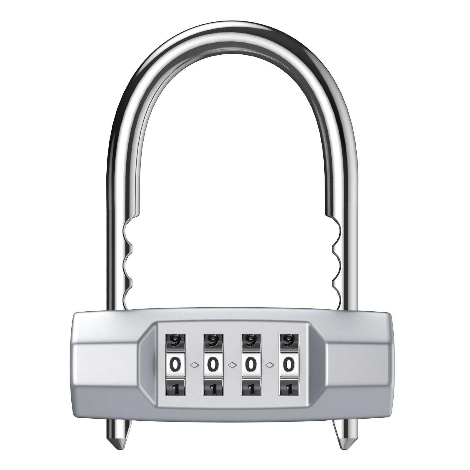 Combination 4-Digit Resettable Waterproof Padlock with Adjustable Shackle for Gym Luggage