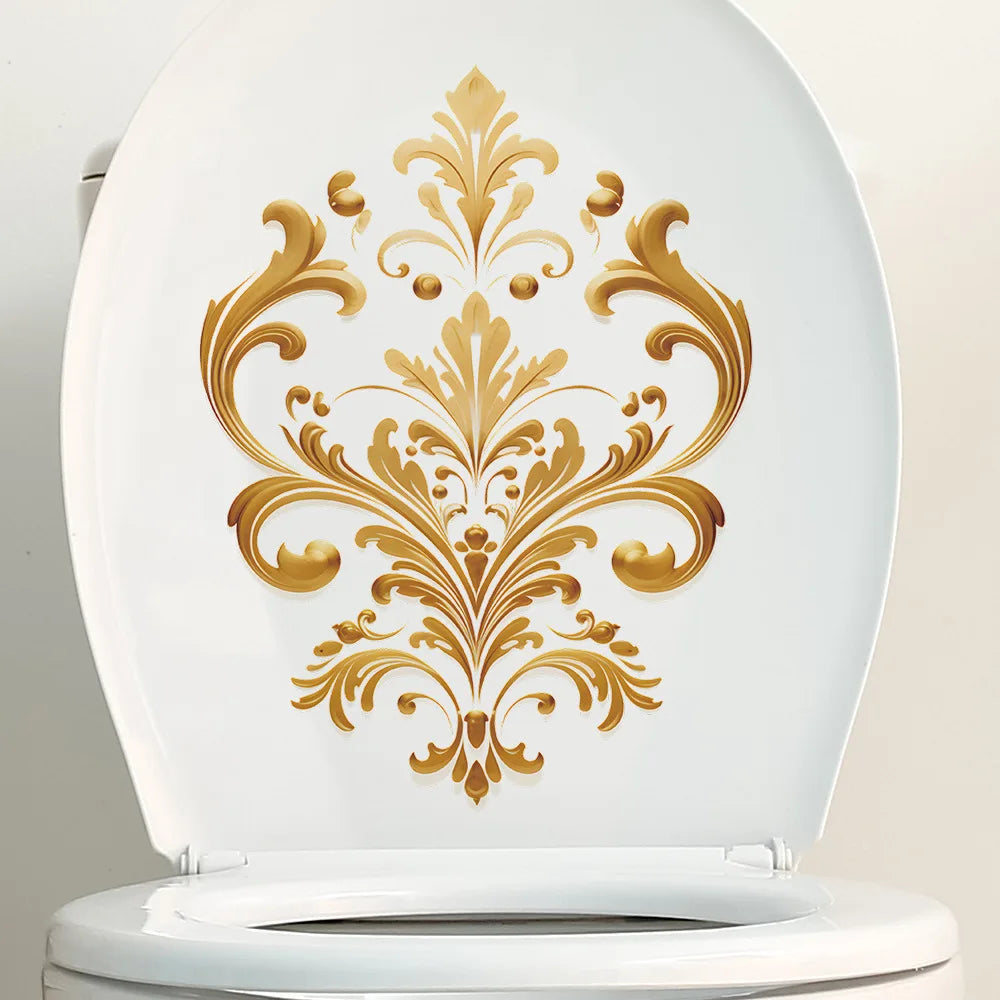 CowLost | golden-pattern-decorative-toilet-wall-sticker-for-bathroom |11