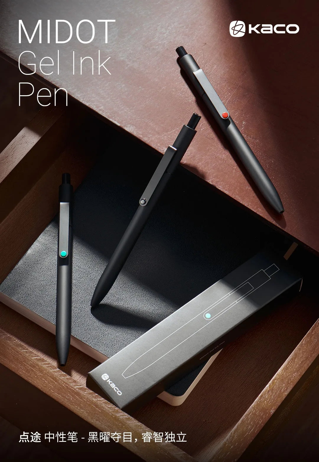 CowLost | product_id-kaco-midot-0-5mm-black-gel-ink-pen-quick-dry-metal-clip-premium-design |7