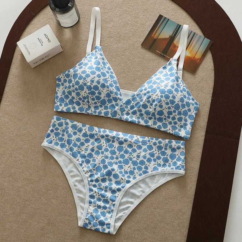 CowLost | product_id-women-floral-seamless-push-up-bra-low-waist-panties-set-sexy-v-neck-lingerie |8