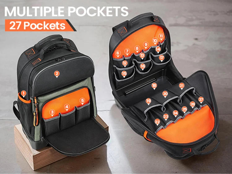 CowLost | product_id-durable-electrician-tool-bag-backpack-with-multiple-pockets-and-molded-bottom |9