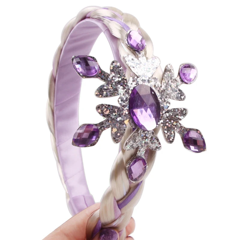 CowLost | frozen-princess-elsa-headband-snowflake-tiara-wig-braid |8