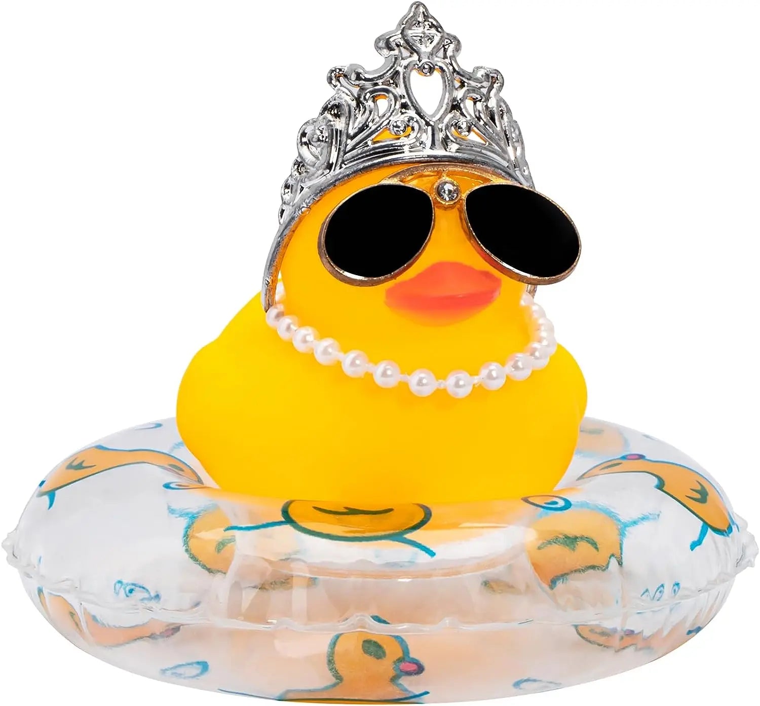 CowLost | product_id-car-rubber-duck-dashboard-ornament-with-pearl-necklace-and-crown-for-jeeps |11