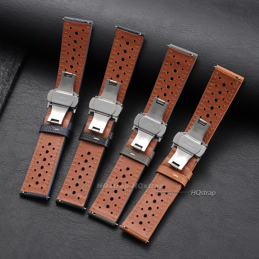 CowLost | product_id-vintage-handmade-leather-watch-strap-18-22mm-quick-release-gray-black-brown-blue |9