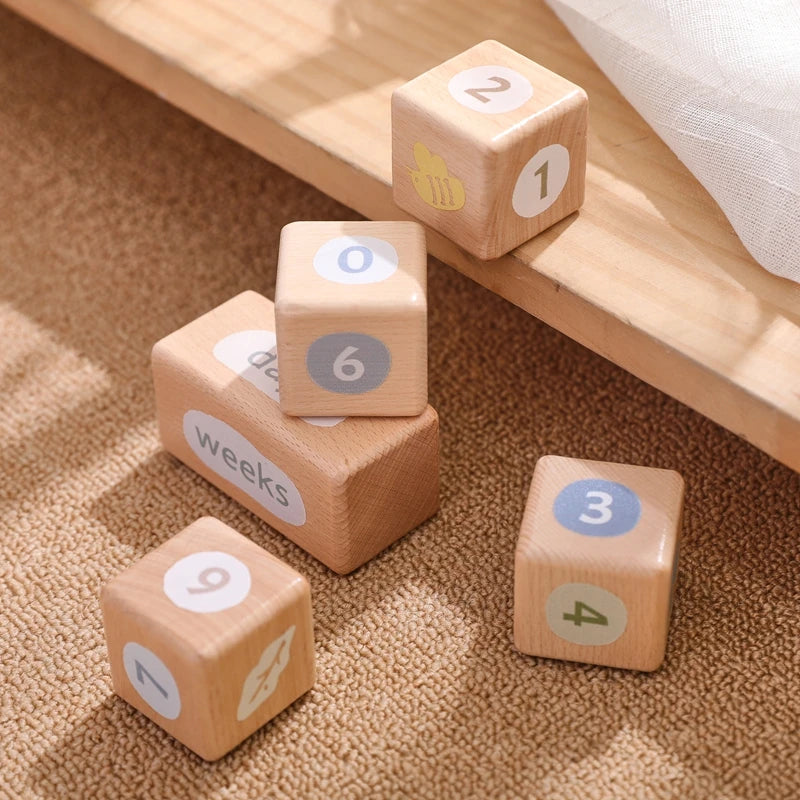 CowLost | baby-transport-accessories-baby-monthly-milestone-blocks-photo-prop-set-unisex-age-signs |10