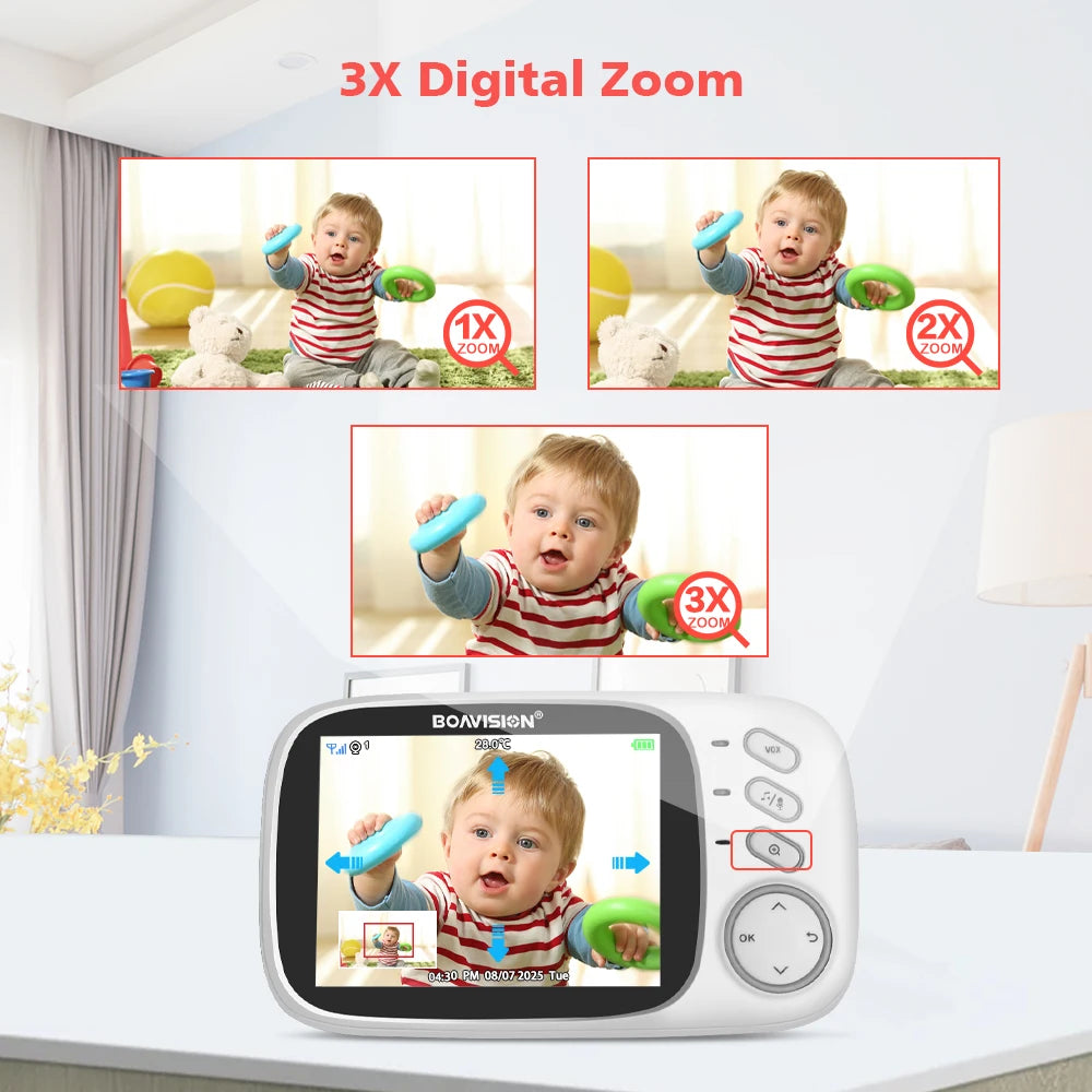 CowLost | vb603-video-baby-monitor-2-4g-wireless-with-3-2-inches-lcd-2-way-audio-talk-night-vision-surveillance-security-camera-babysitter |4