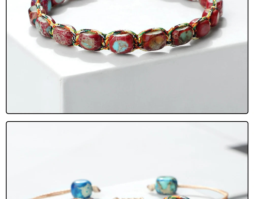 CowLost | badge-pass-holders-handmade-bohemian-imperial-stone-beaded-bracelet |18