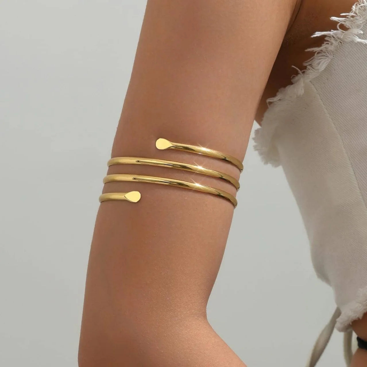 CowLost | bohemia-simple-adjustable-upper-arm-cuff-bracelet-for-women-starfish-pearl-zircon-leaf-star-moon-open-bangle |9