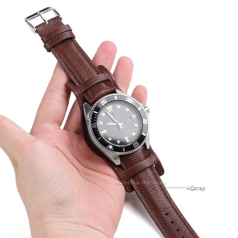 CowLost | product_id-genuine-leather-watch-strap-18mm-20mm-22mm-cowhide-vintage-replacement-band-for-seiko-rolex |10