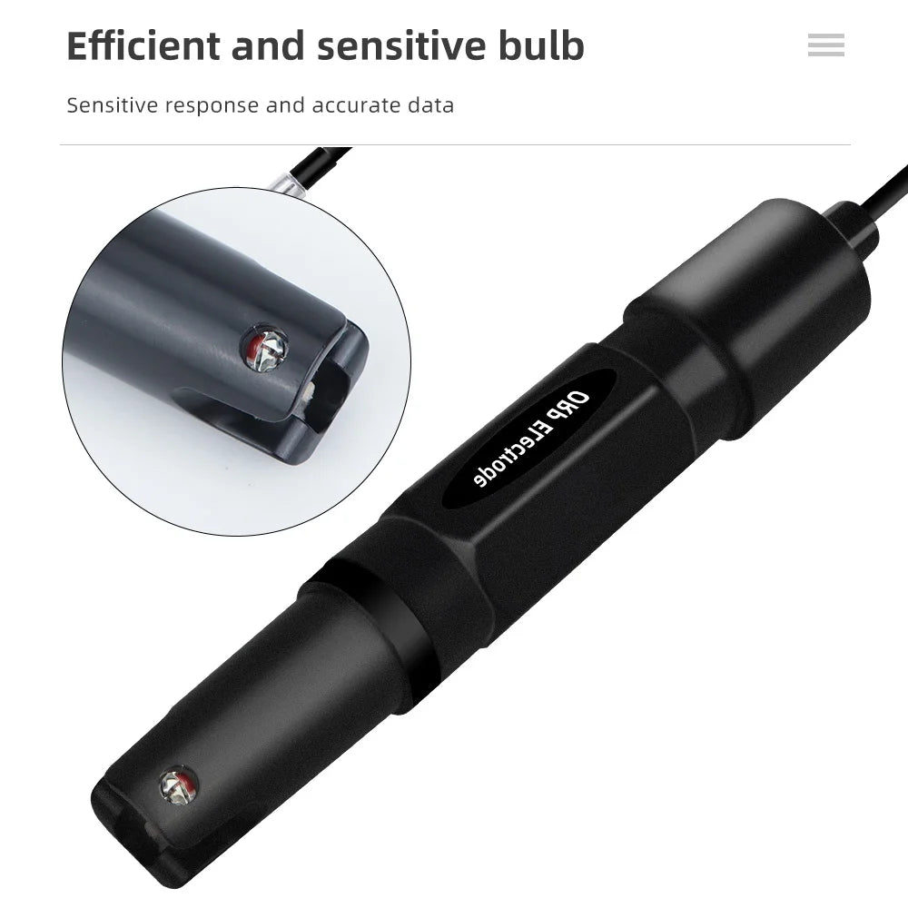 1.2m/2m ORP Replacement Probe with BNC Connector for Aquarium, Hydroponic, Laboratory Oxidation-Reduction Potential Test