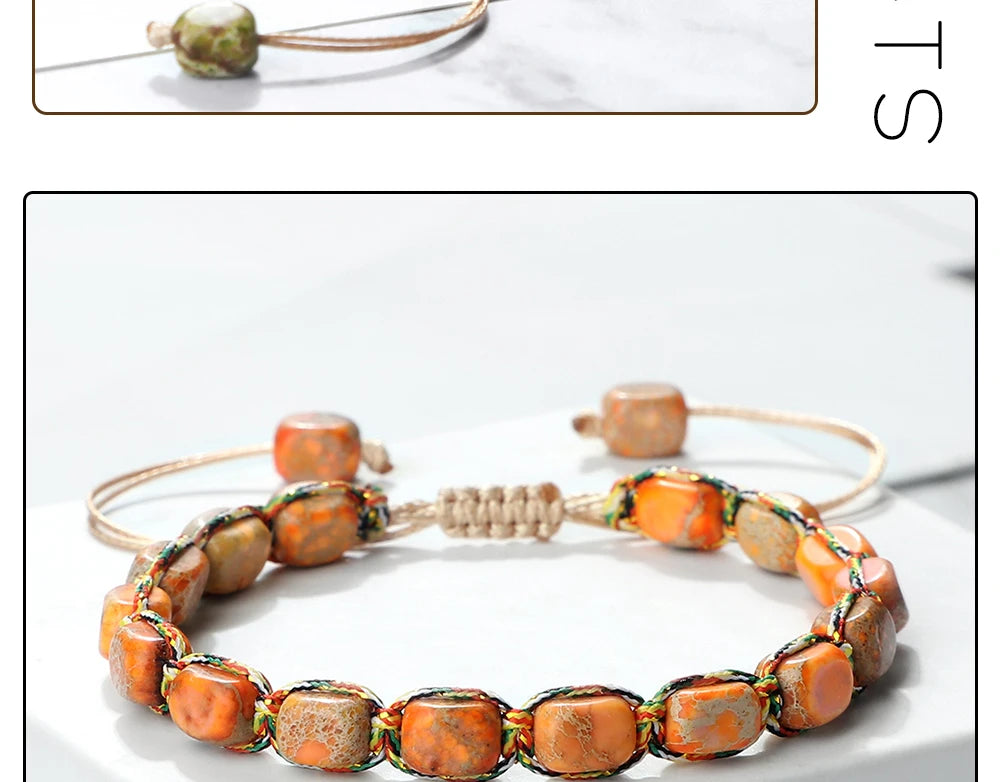 CowLost | badge-pass-holders-handmade-bohemian-imperial-stone-beaded-bracelet |13