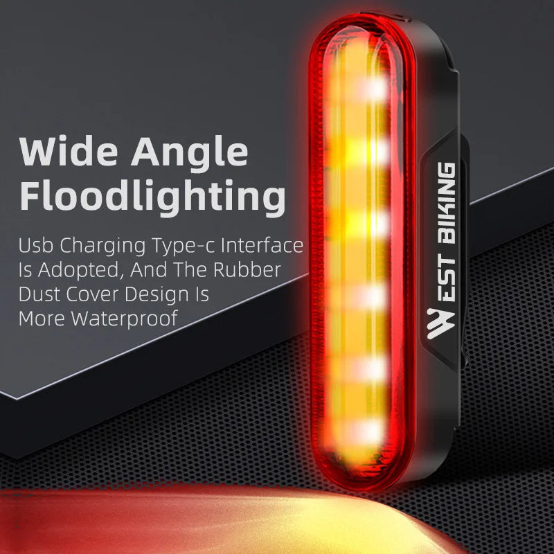CowLost | west-biking-bike-taillight-laser-brake-sensing-rear-light-ipx5-waterproof-usb-charging-bike-light-mtb-road-bicycle-accessories |4