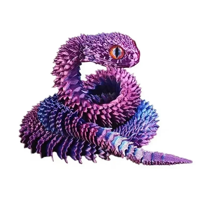 30cm 3D Printed Movable Joint Snake Model Toy for Office Decoration and Kids Gift