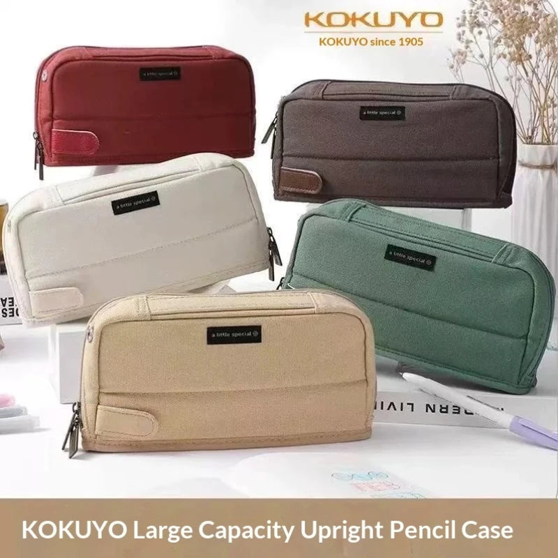 CowLost | product_id-kokuyo-stand-up-multi-functional-canvas-pencil-bag-5-colors-holds-40-pens-study-organizer-for-kids-professionals |2