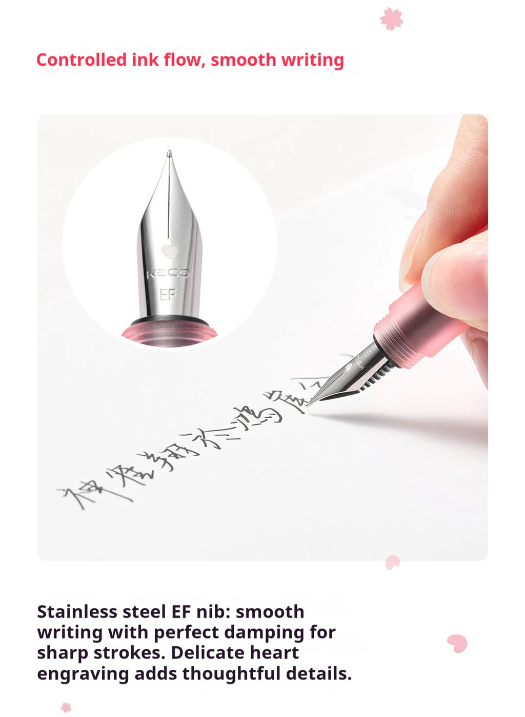 CowLost | product_id-kaco-heartfelt-ef-calligraphy-fountain-pen-with-replaceable-ink-smooth-writing-for-students-writers |13