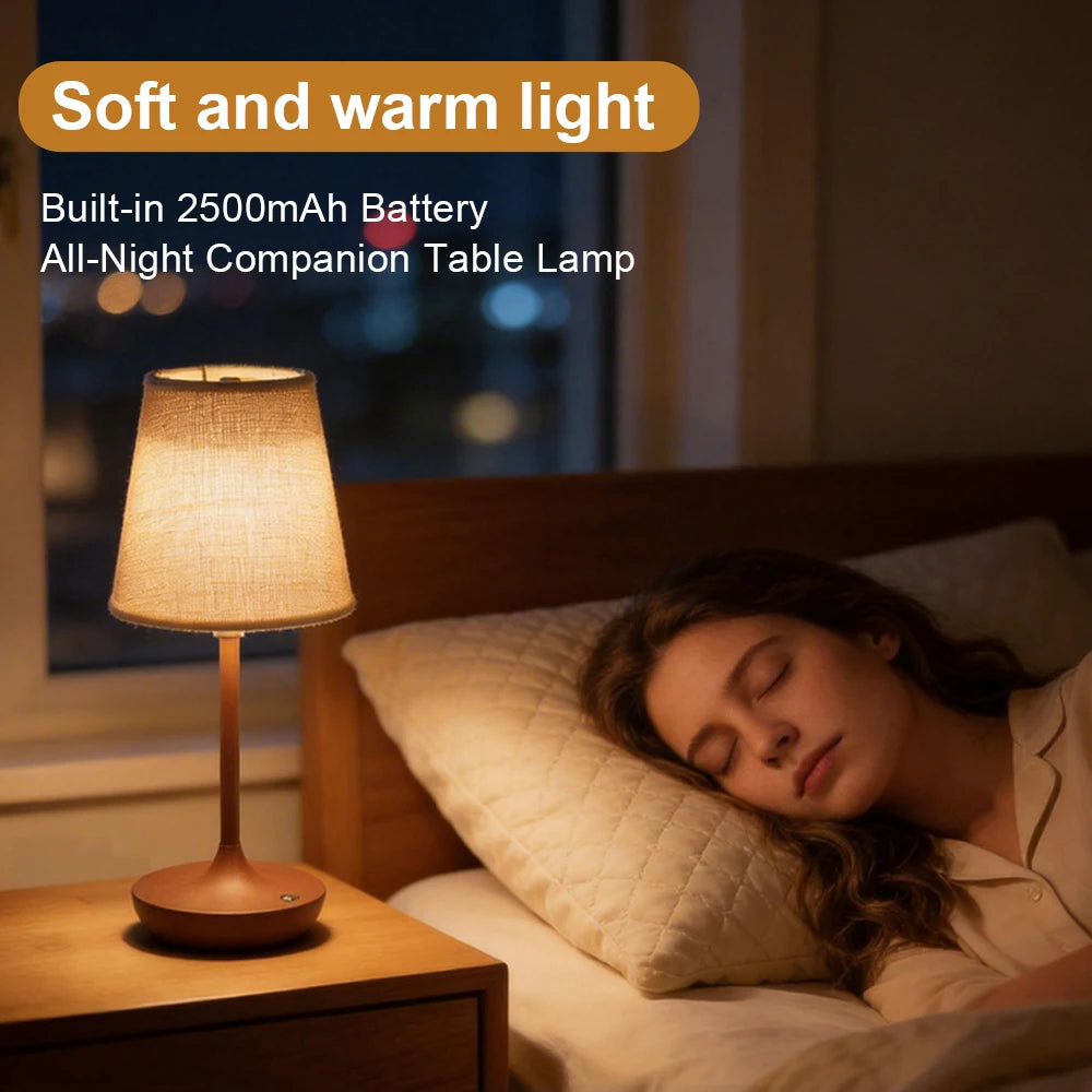 CowLost | product_id-dimmable-usb-rechargeable-led-table-lamp-with-fabric-shade-for-bedroom-bedside |7
