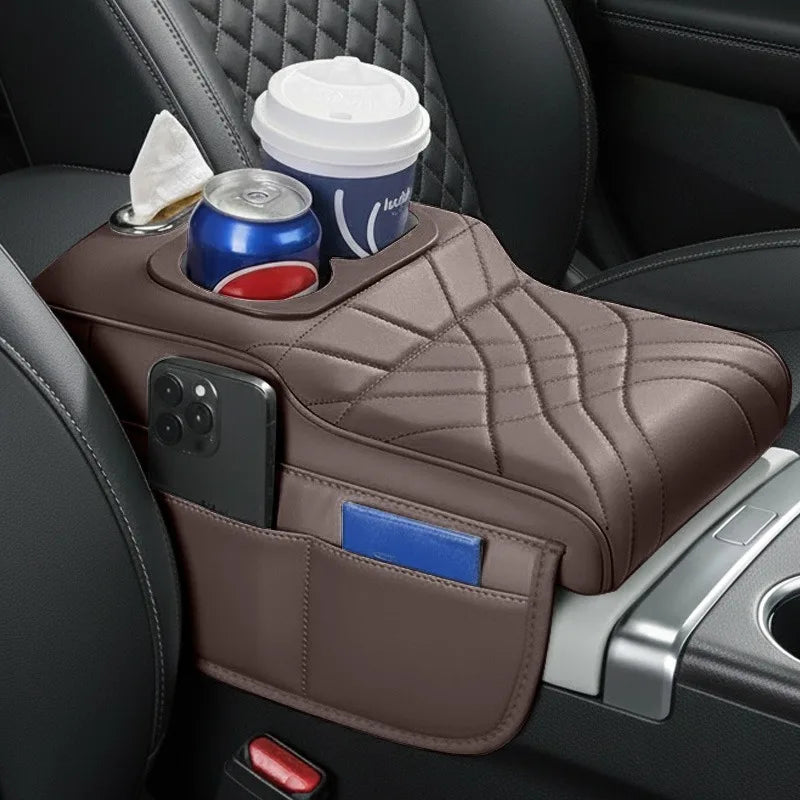 CowLost | product_id-car-armrest-cushion-with-2-side-pockets-2-cup-holders-tissue-box-cover |15