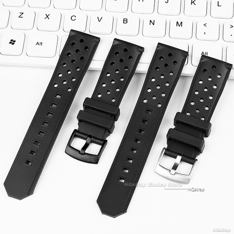 CowLost | black-silicone-wristband-for-tag-heuer-for-racing-f1-waz2113-waterproof-bracelet-22mm-diving-watchband-breathable-replacement |13
