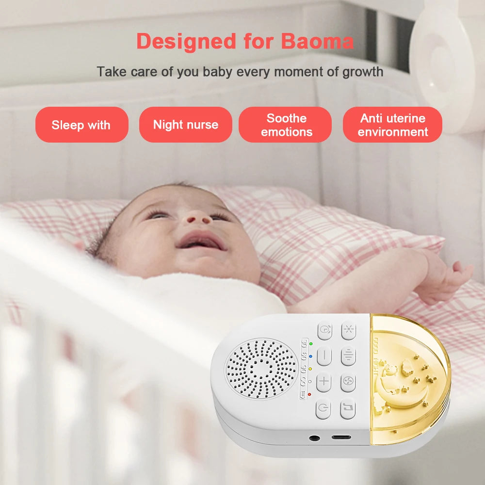 CowLost | portable-white-noise-baby-sleep-machine-24-soothing-sounds-soft-breath-light-30-60-90-timing-for-baby-adult-office-travel |10