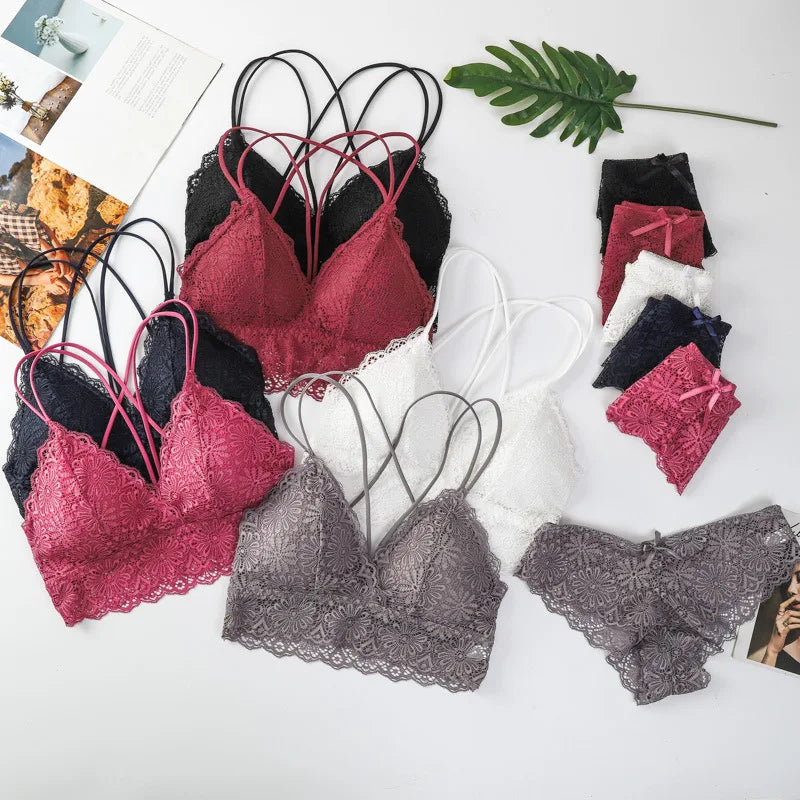 CowLost | product_id-women-s-lace-embroidered-push-up-bra-and-panties-set-solid-color-lingerie |7