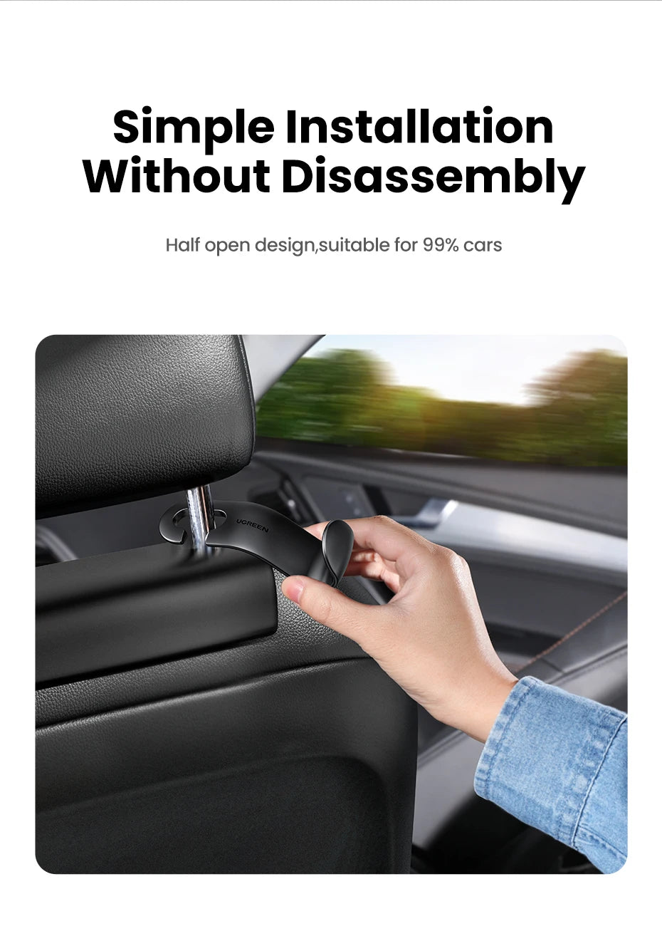 CowLost | ugreen-2pcs-car-holder-in-car-adjustable-backseat-headrest-hanger-hooks |8