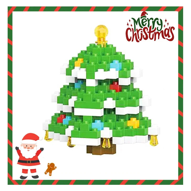 Christmas Building Block Set Santa Claus Reindeer Puzzle Toy for Kids