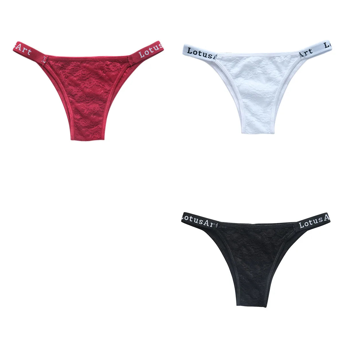 CowLost | product_id-3pcs-women-s-low-waist-lace-brazilian-briefs-set |30