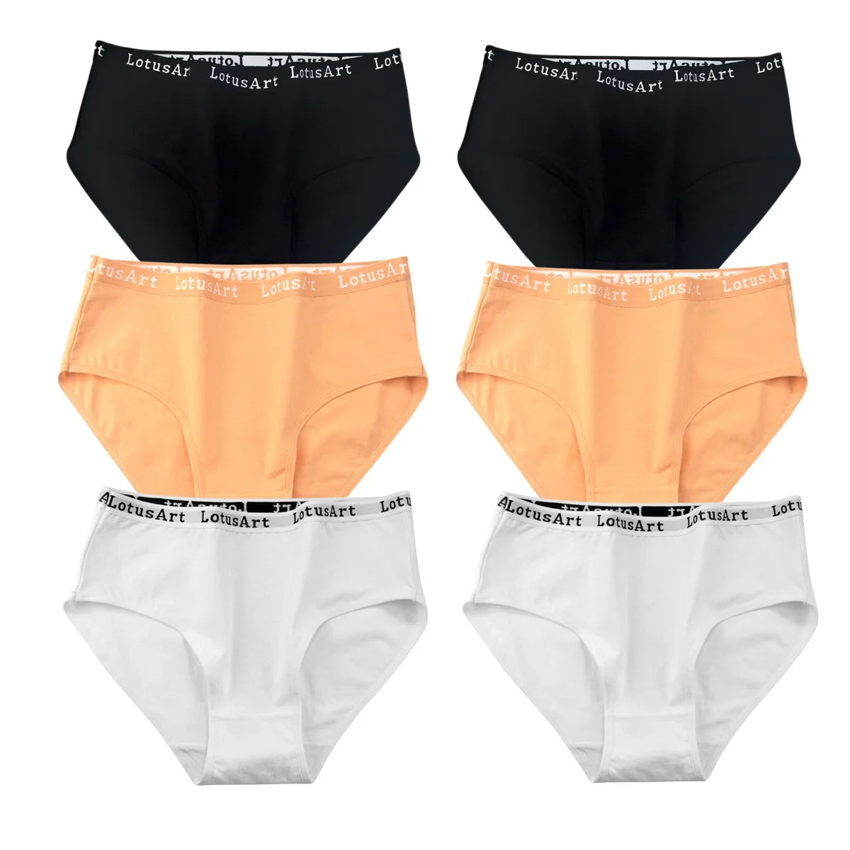 CowLost | product_id-6pcs-women-s-high-rise-seamless-cotton-briefs-m-2xl-solid-colors |30