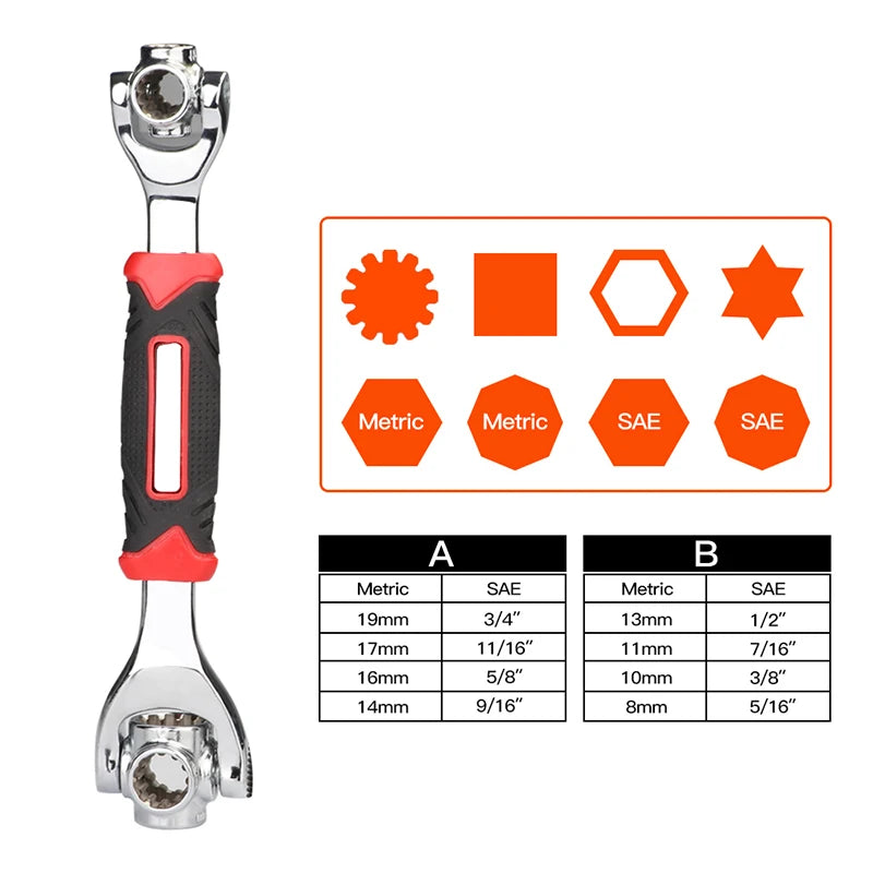 CowLost | product_id-52-in-1-tiger-wrench-socket-for-spline-bolts-torx-6-point-360-furniture-car-repair-tool-25cm |7