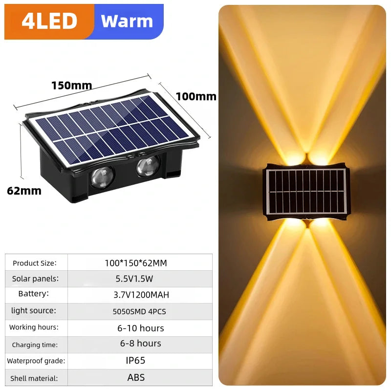CowLost | product_id-solar-waterproof-led-wall-light-outdoor-high-brightness-up-down-garden-light |25