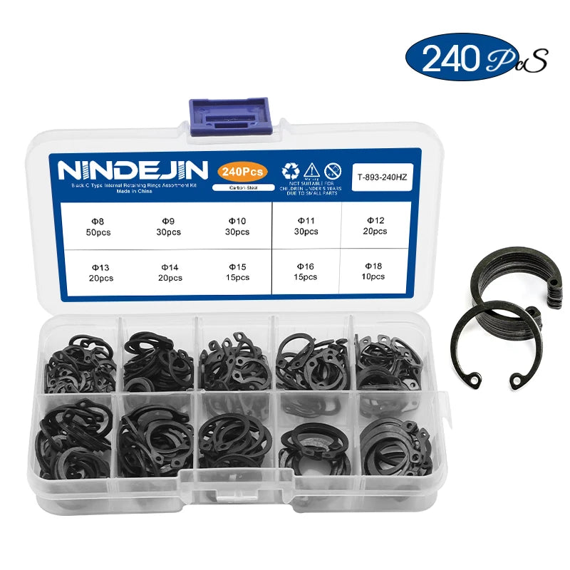 CowLost | nindejin-c-type-internal-circlip-retaining-rings-assortment-kit-for-hole-stainless-steel |20