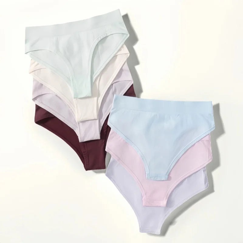 CowLost | product_id-5pcs-high-rise-seamless-womens-solid-color-briefs-s-xxxl |3