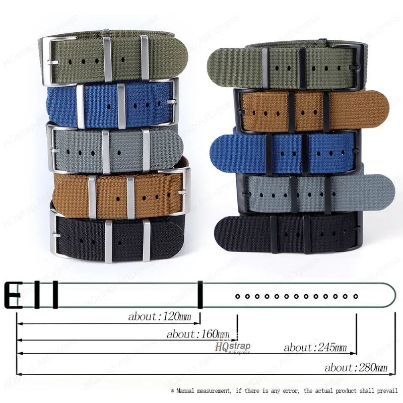 CowLost | bracelets-product_id-hqstrap-nylon-watch-strap-18mm-22mm-military-sport-replacement-band-brown-green-black |5