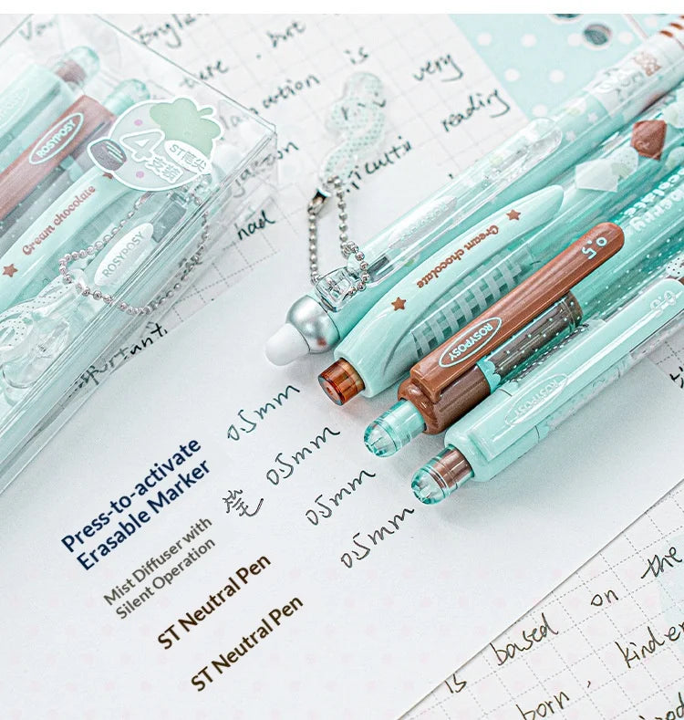 CowLost | product_id-2026-rosyposy-0-5mm-retractable-gel-pen-aesthetic-strawberry-music-notes-design-quick-dry-for-office-exam |3