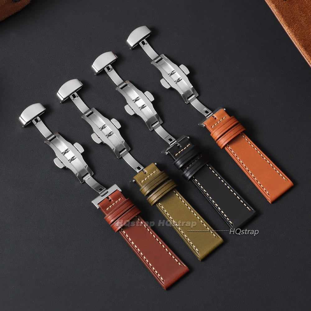CowLost | bracelets-product_id-calfskin-leather-watch-band-20mm-22mm-with-stainless-steel-buckle-black-brown-green-light-brown |2