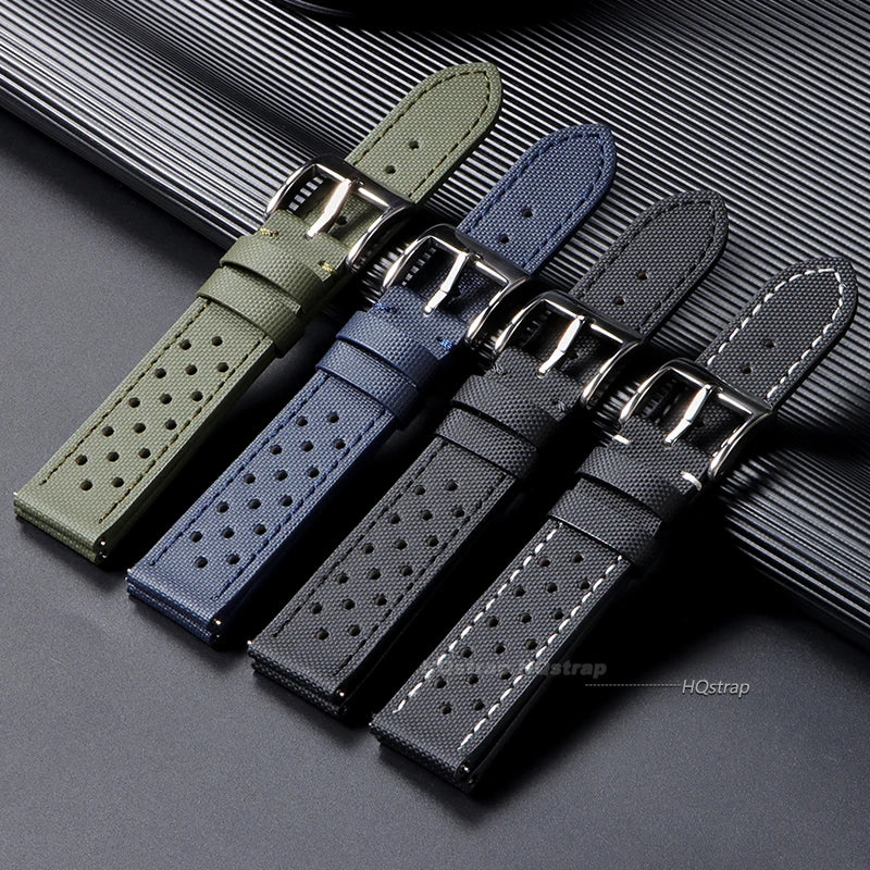 CowLost | bracelets-product_id-18mm-22mm-unisex-nylon-sailcloth-leather-watch-strap-quick-release-sport-band |2