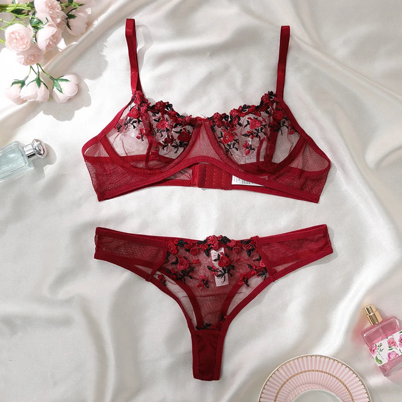 CowLost | sexy-lingerie-fancy-lace-eroticÑƒ-set-woman-2-pieces-transparent |17