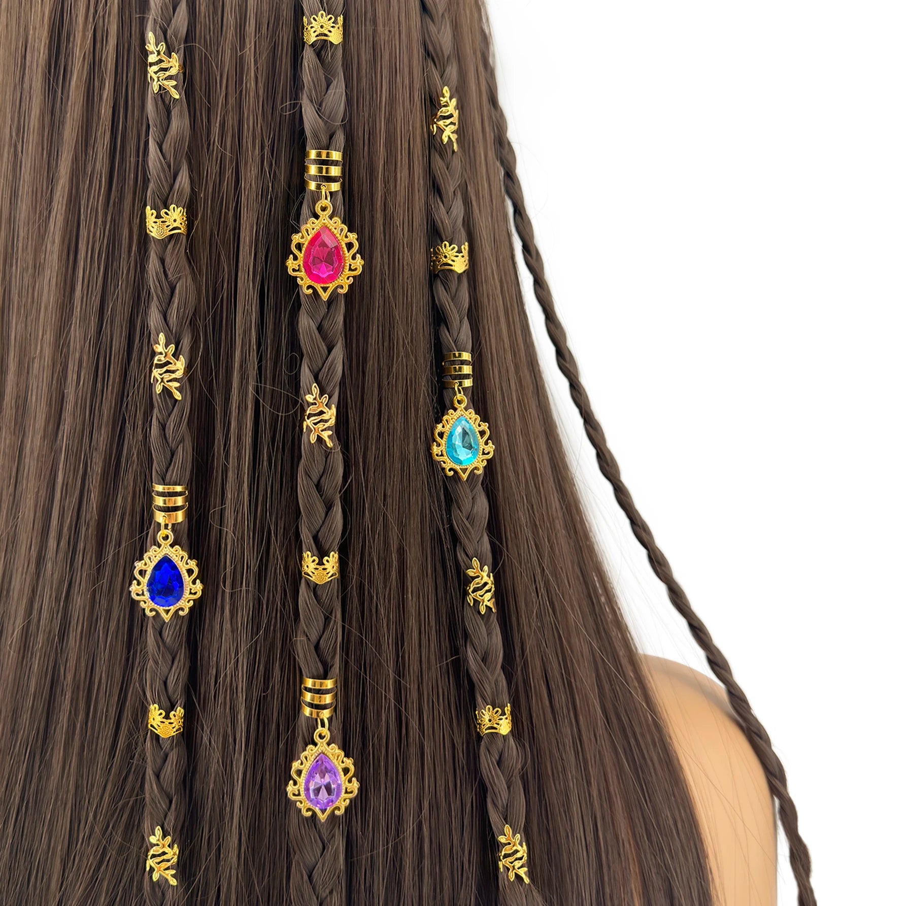 CowLost | 44pcs-gorgeous-gemstone-dreadloc-hair-jewelry-accessories |1