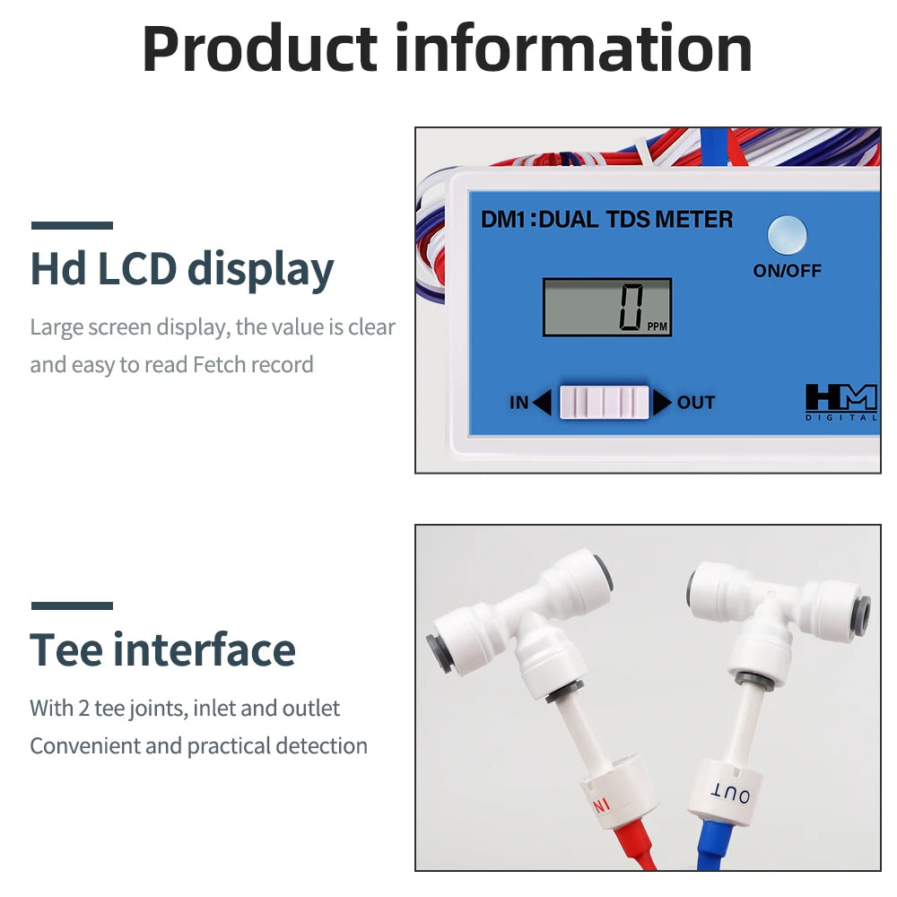 HM Digital Online Water Quality Tester LCD TDS/EC Meter PPM Detection for Pool Laboratory