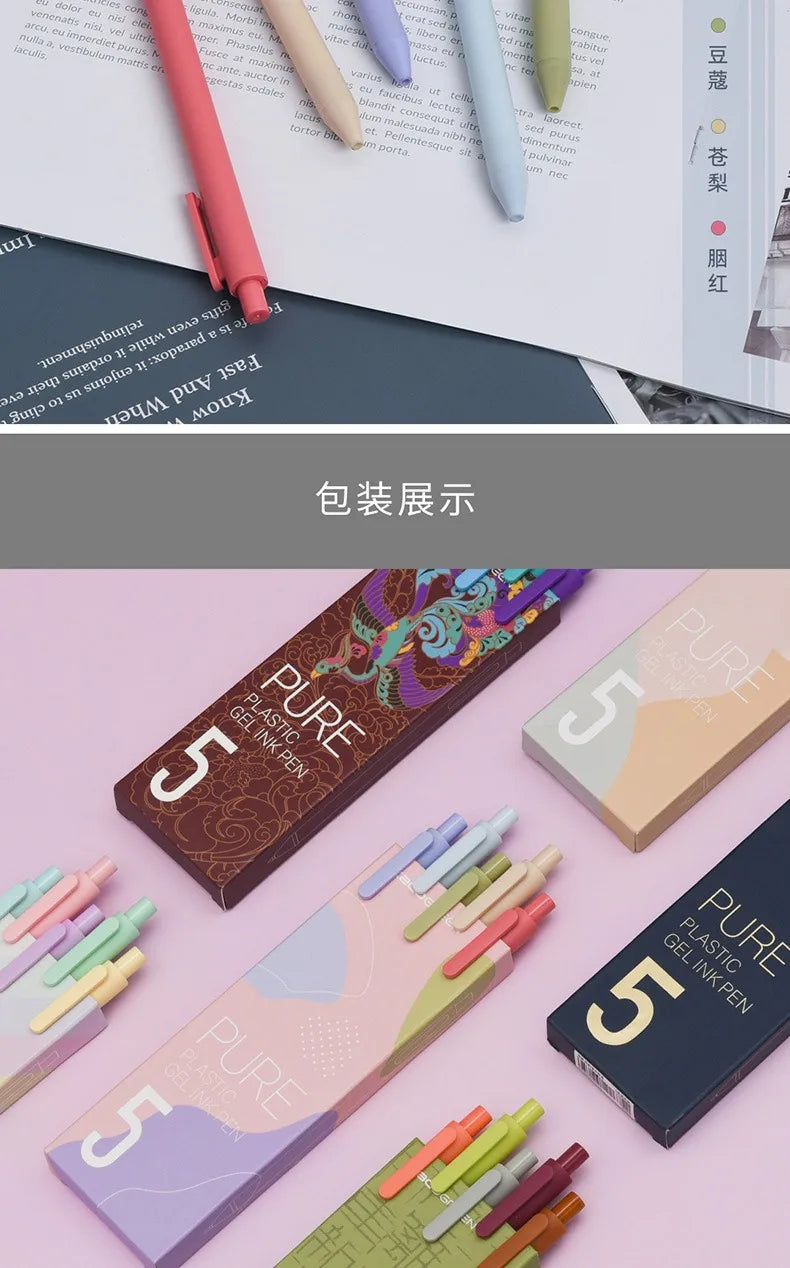 CowLost | product_id-kaco-5pcs-gel-pen-set-0-5mm-colored-ink-smooth-writing-office-school |8
