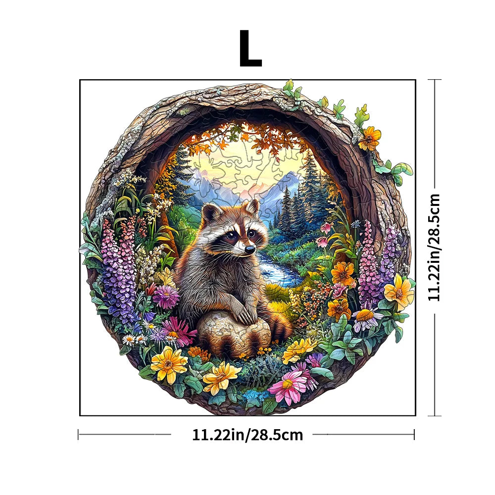 CowLost | product_id-eco-friendly-wooden-raccoon-forest-animals-jigsaw-puzzle-for-adults-unique-shapes-4-6-hour-assembly |10