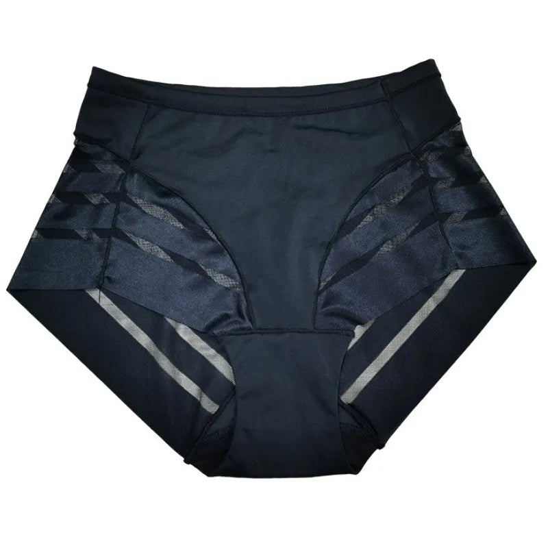 CowLost | product_id-3pcs-womens-high-waist-seamless-mesh-tummy-control-ice-silk-panties |4