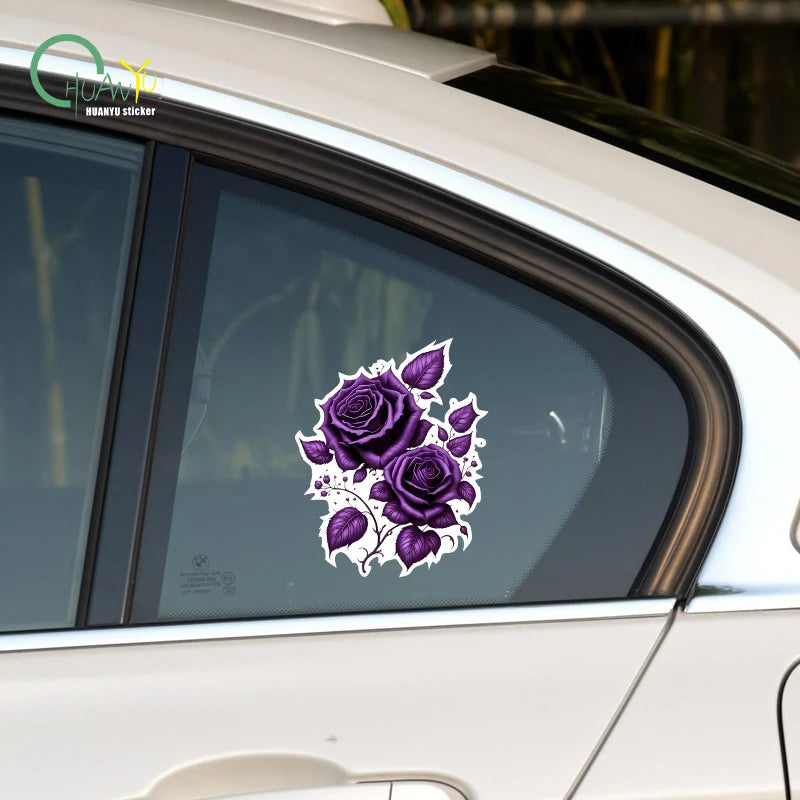 CowLost | creative-purple-rose-cartoon-car-sticker |6